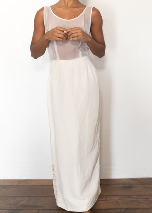 
            
                Load image into Gallery viewer, Guazy Topped, White Silk Dress
            
        