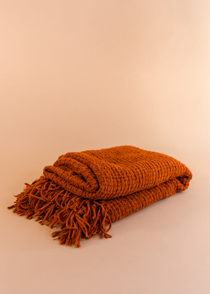 
            
                Load image into Gallery viewer, Rust Colored Throw Blanket
            
        