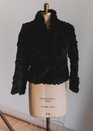 
            
                Load image into Gallery viewer, Genuine Rabbit Black Coat
            
        