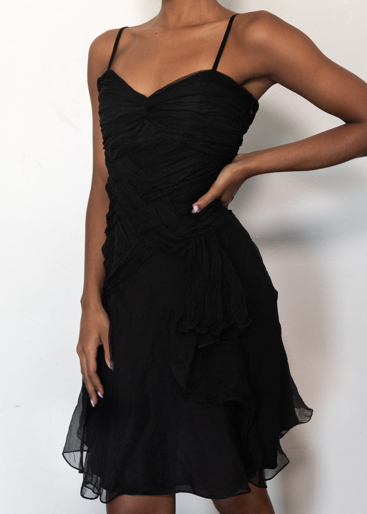 Black Silk Mini Dress