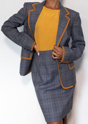 
            
                Load image into Gallery viewer, Plaid Equestrian Inspired Skirt Suit Set
            
        