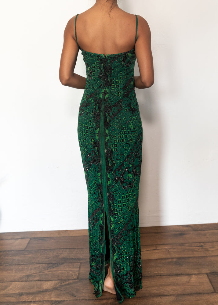 
            
                Load image into Gallery viewer, Designer Emerald and Black Beaded Maxi
            
        